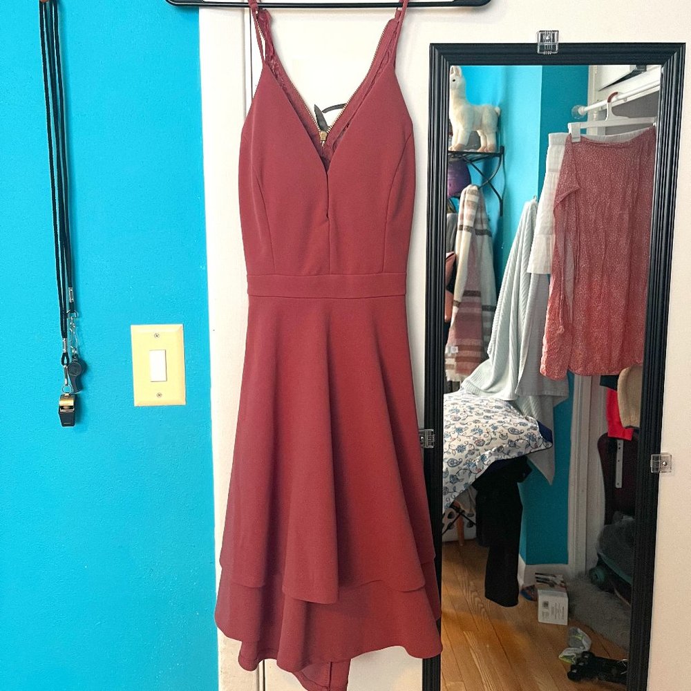purple lace homecoming dress